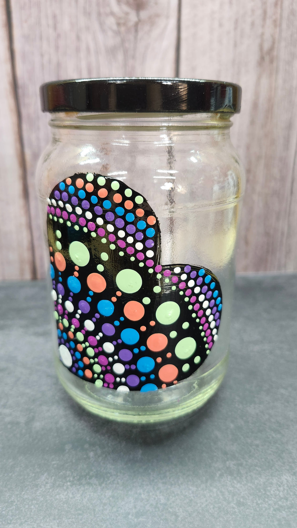 Hand Painted Heart Jar