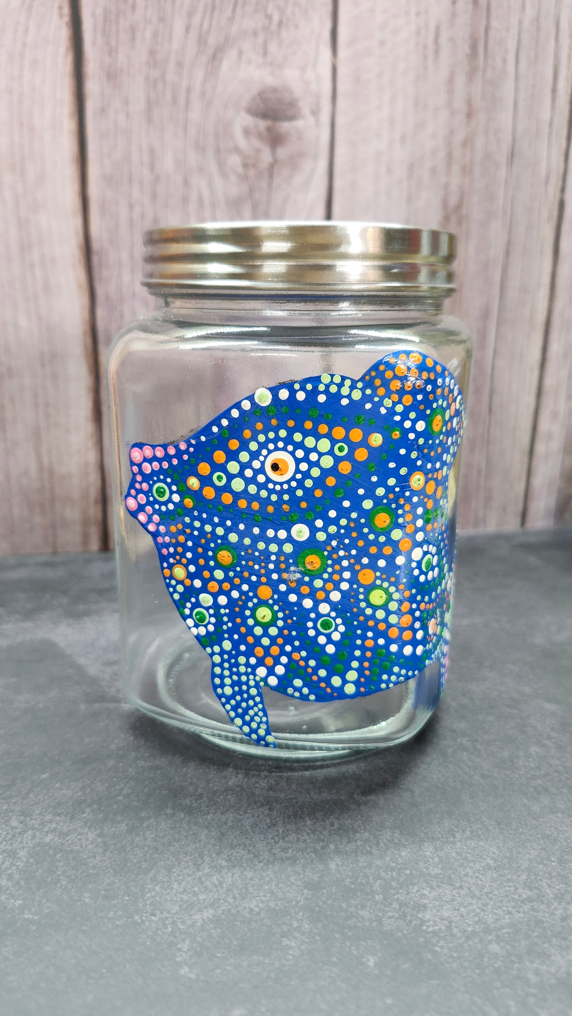 Hand Painted Fish on Jar