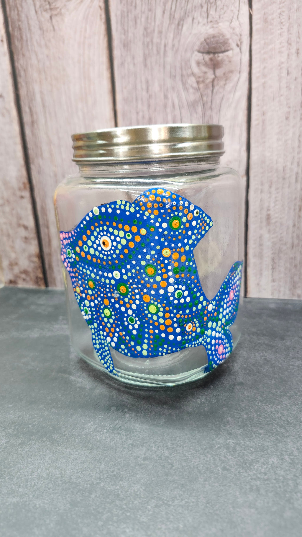 Hand Painted Fish on Jar