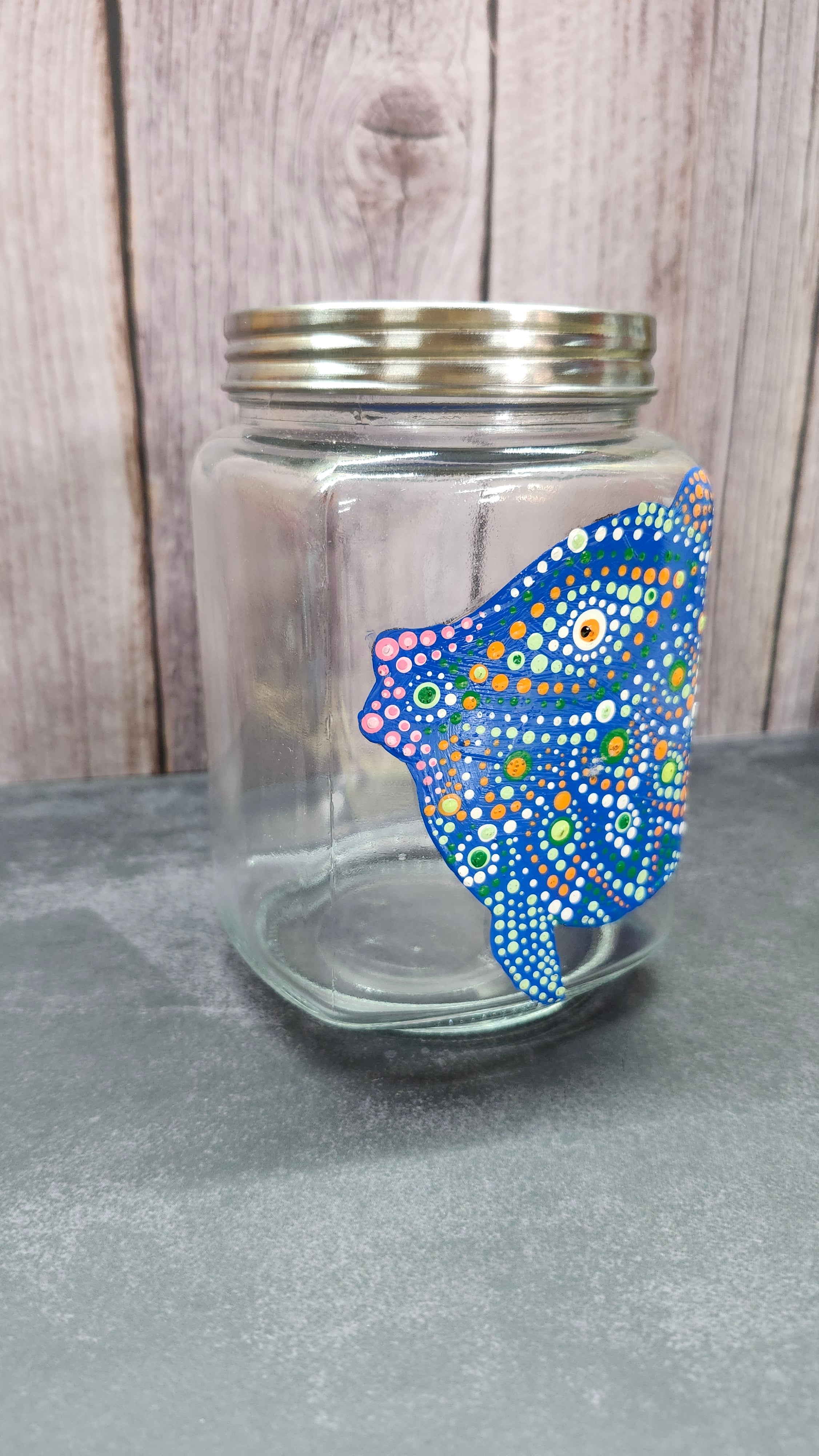Hand Painted Fish on Jar