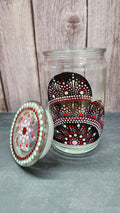 Hand Painted Red Heart on Jar with Lid