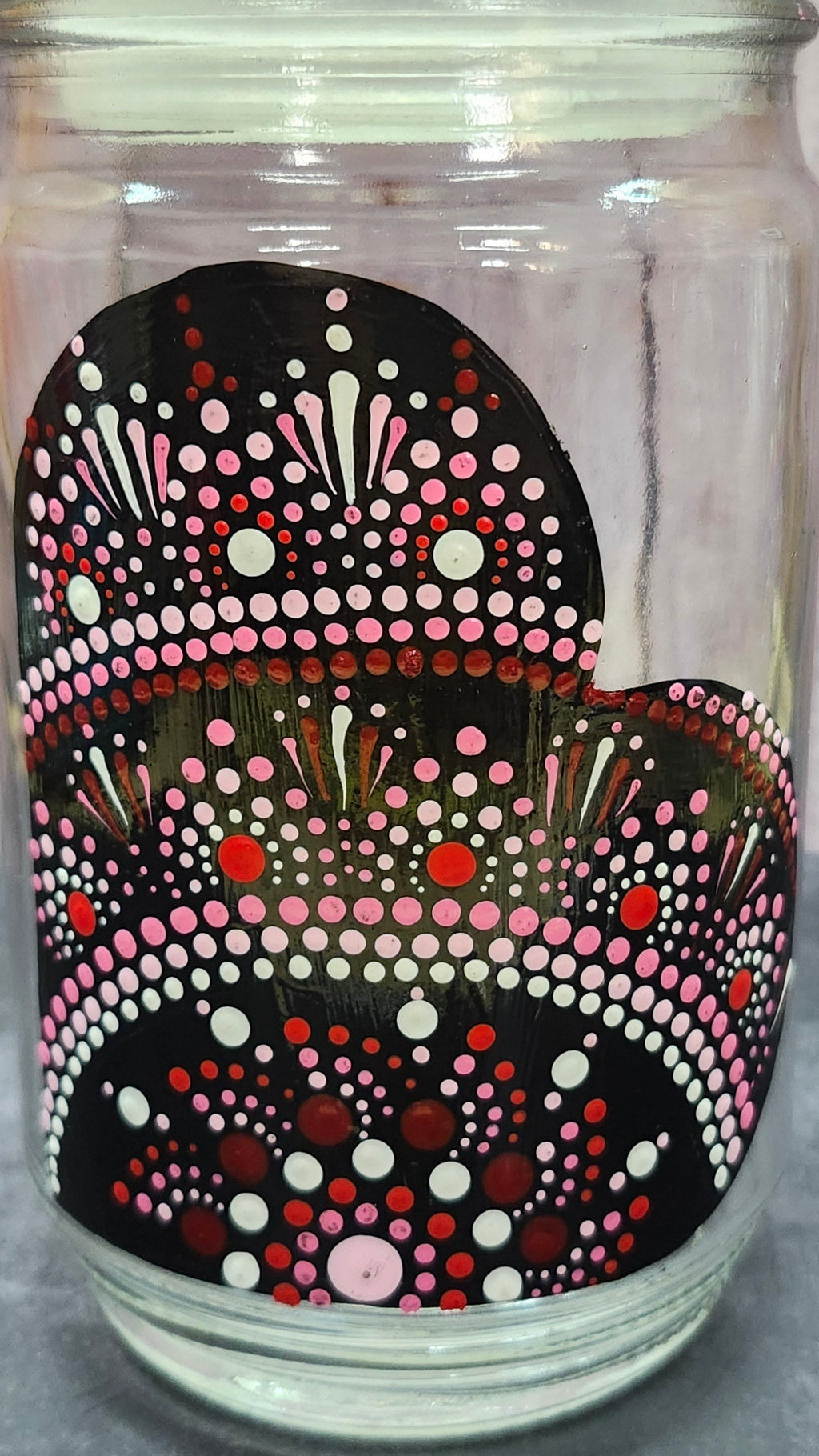 Hand Painted Red Heart on Jar with Lid