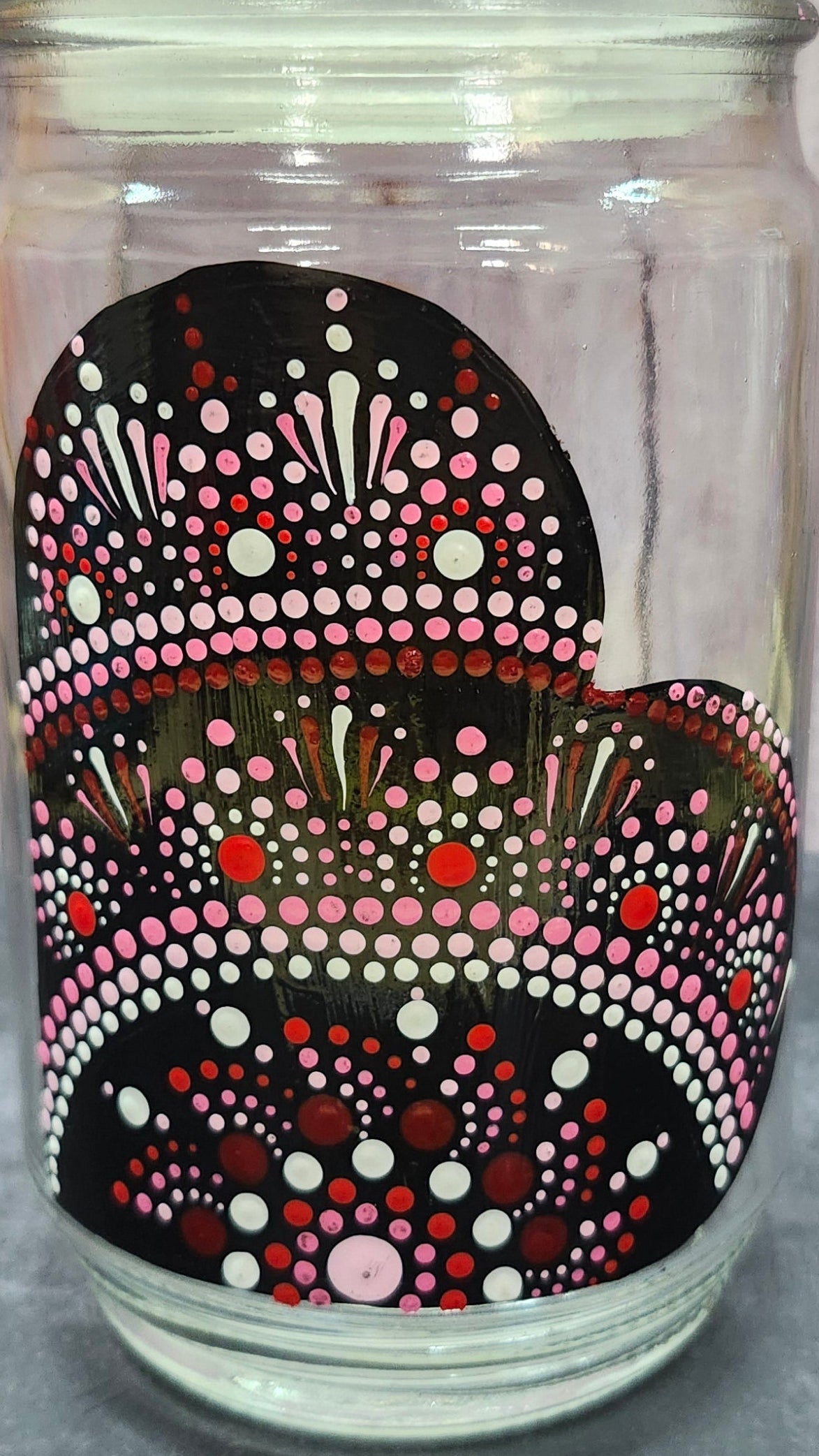 Hand Painted Red Heart on Jar with Lid