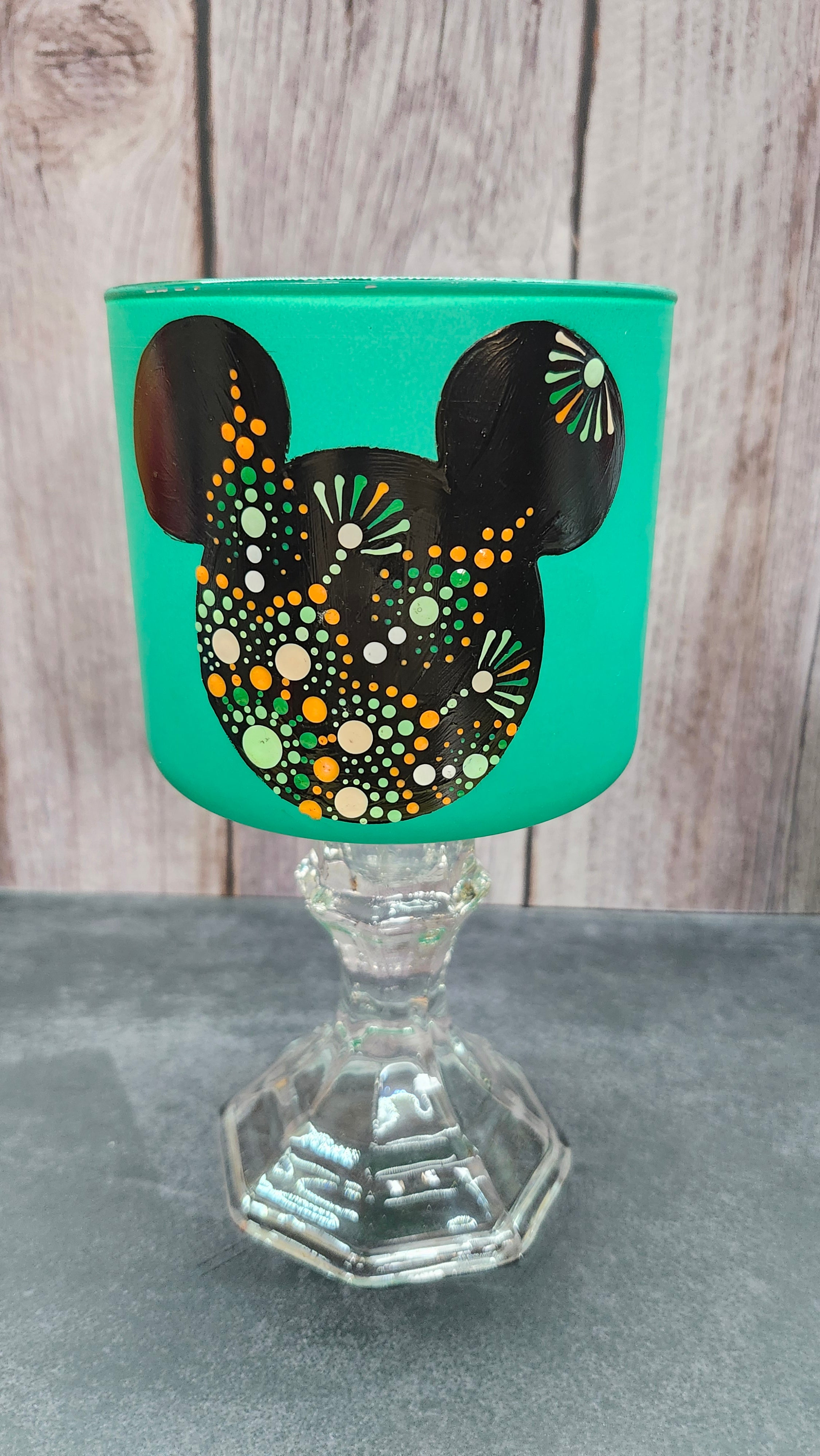 Hand Painted Pedestal Mickey Mouse Jar