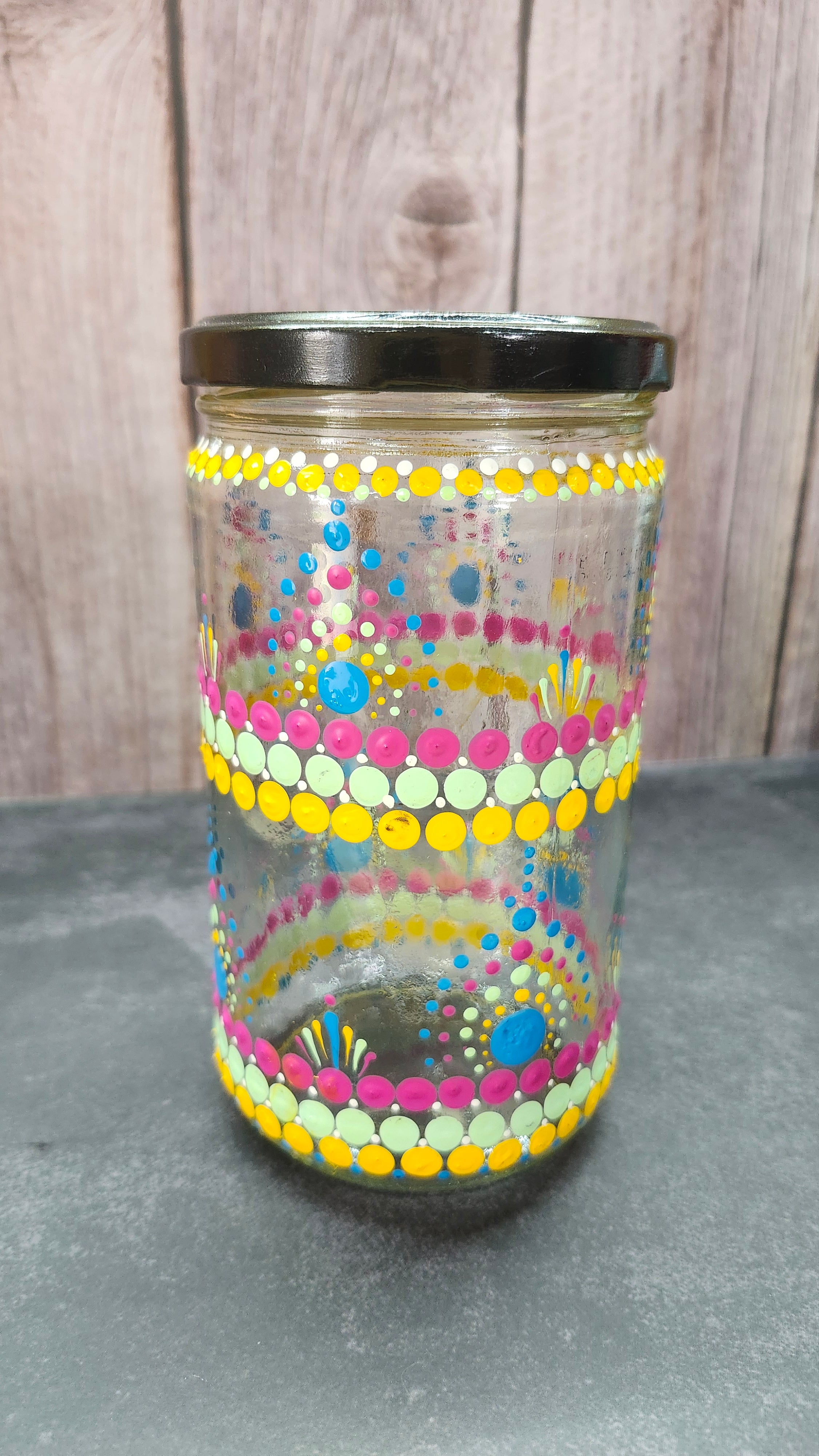 Hand Painted Reclaimed Jar