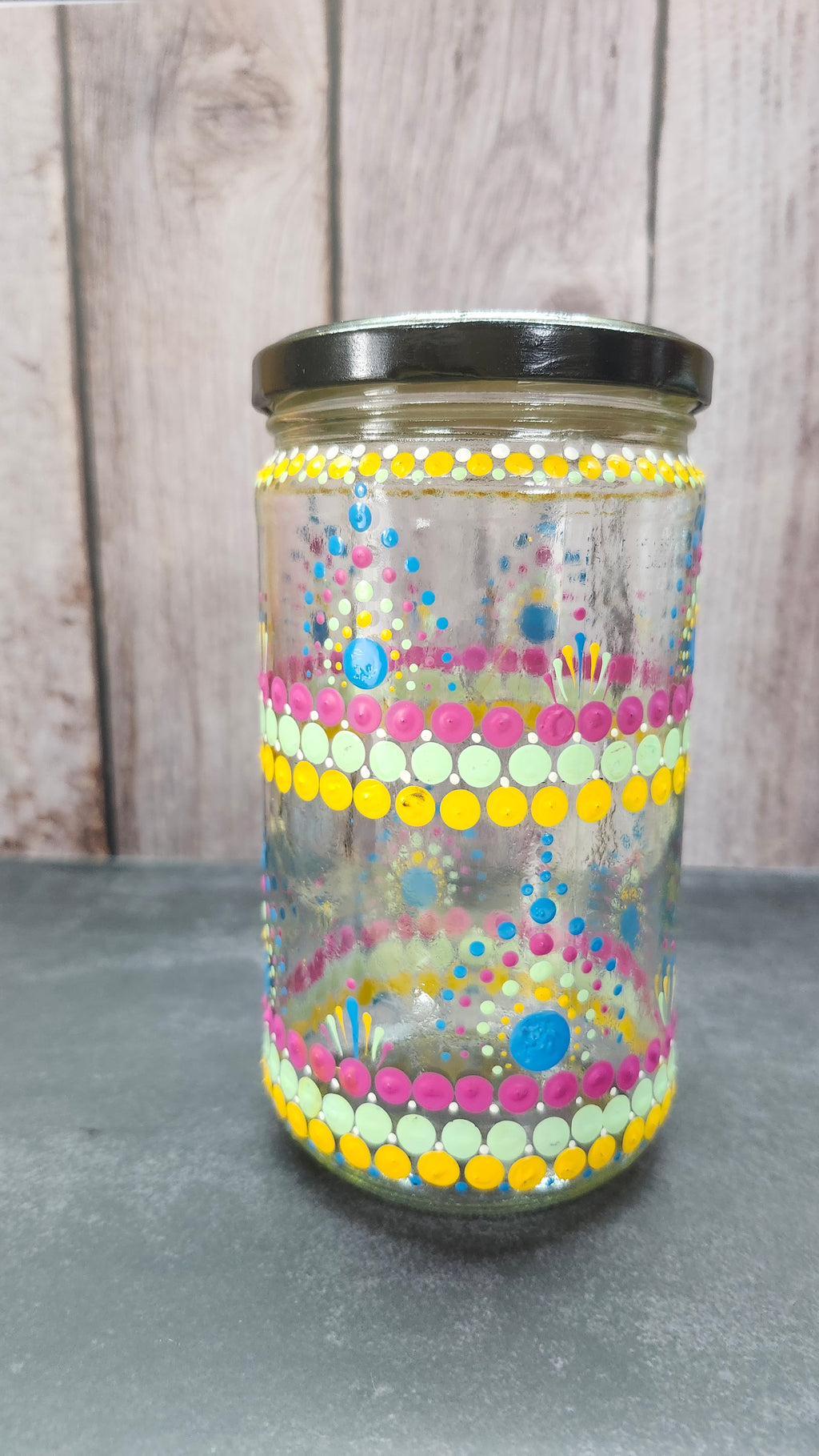 Hand Painted Reclaimed Jar
