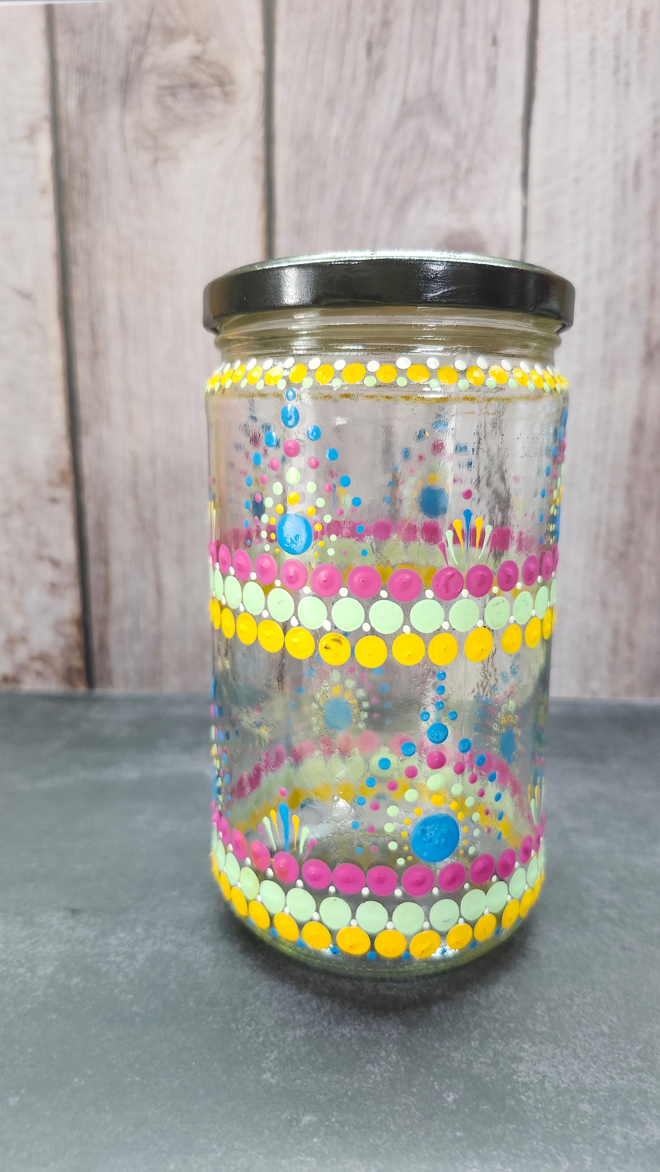 Hand Painted Reclaimed Jar