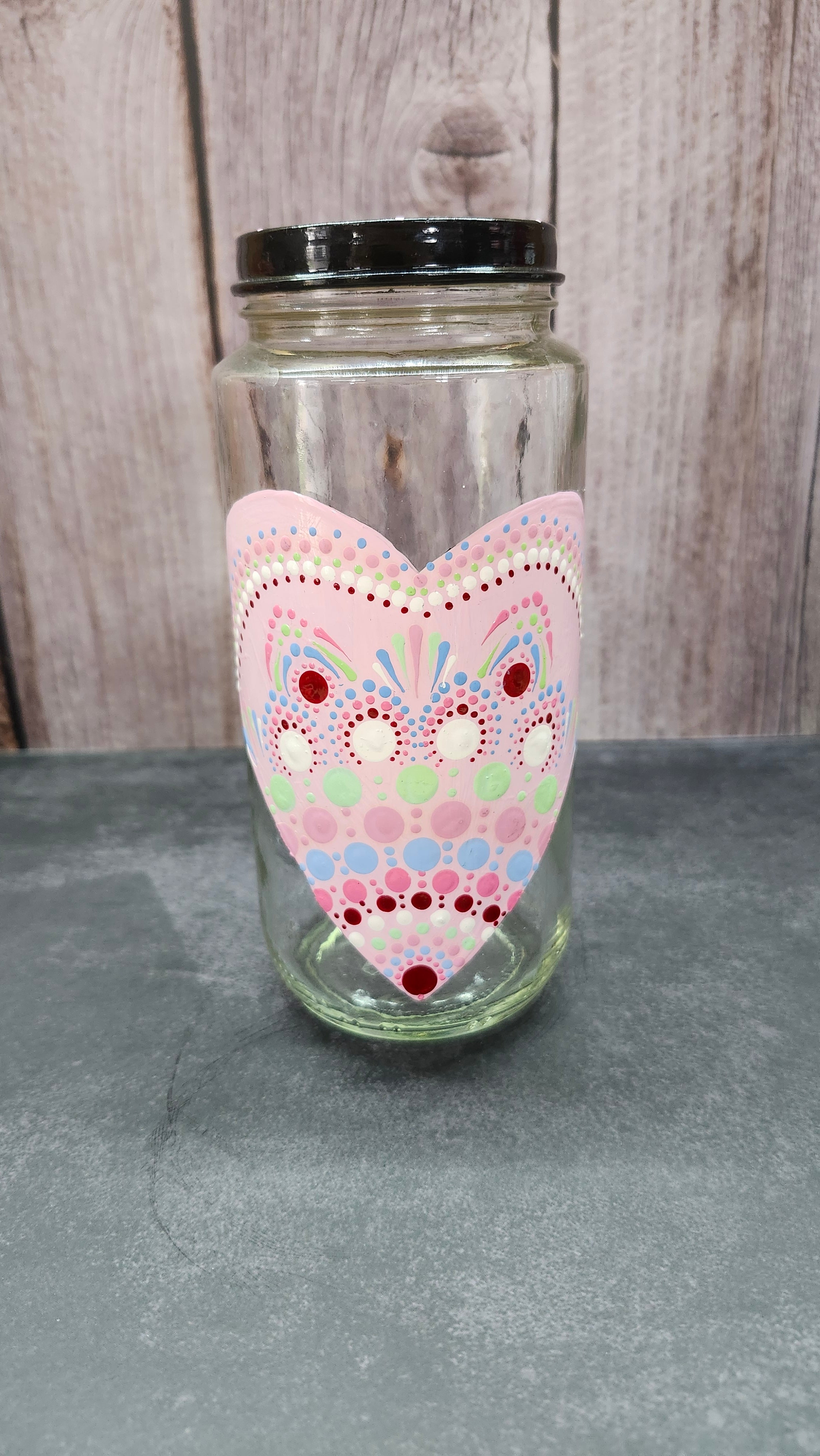 Hand Painted Jar with Heart