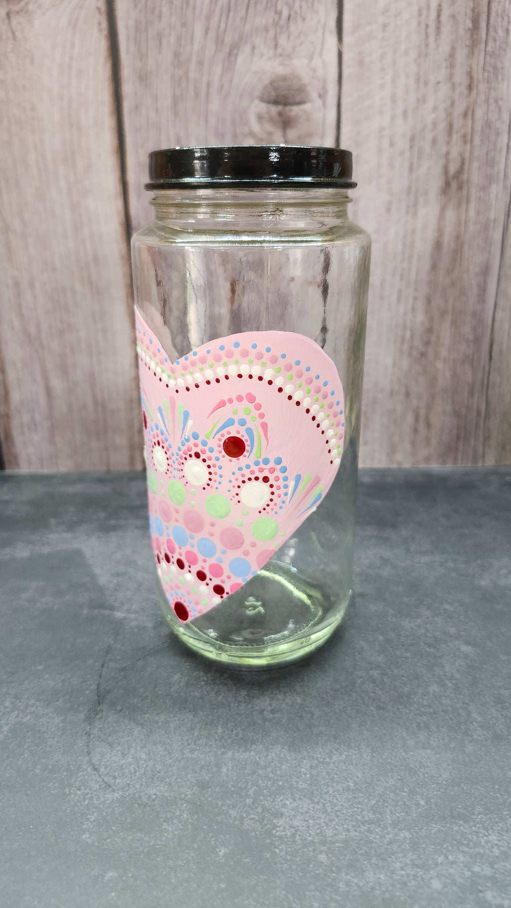 Hand Painted Jar with Heart