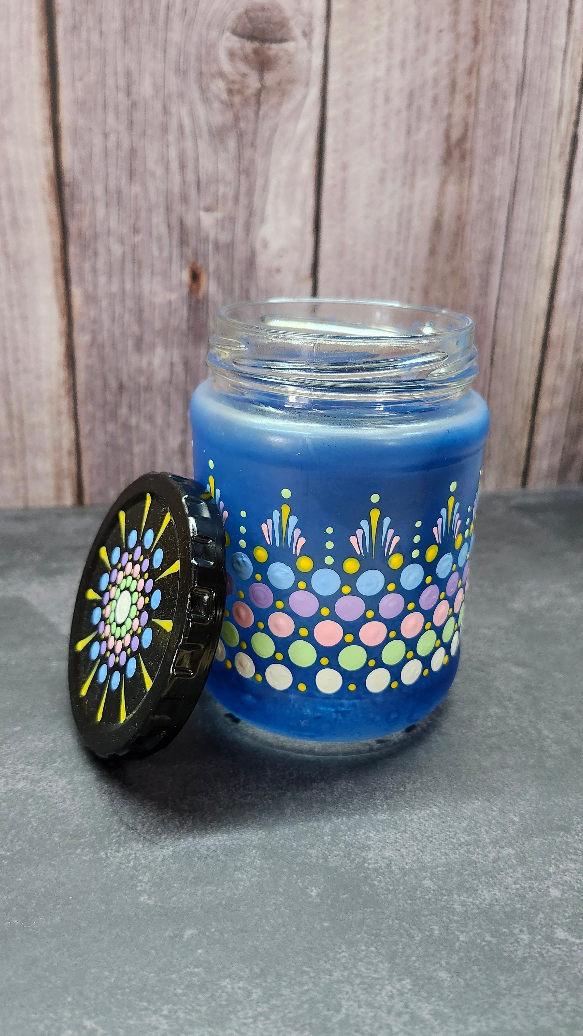 Hand Painted Blue Jar
