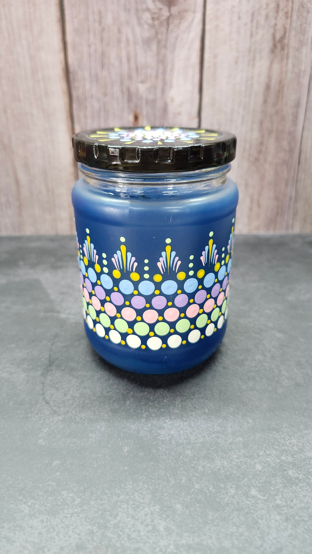Hand Painted Blue Jar