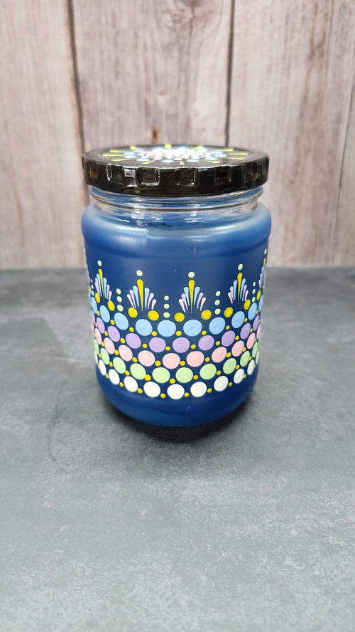Hand Painted Blue Jar