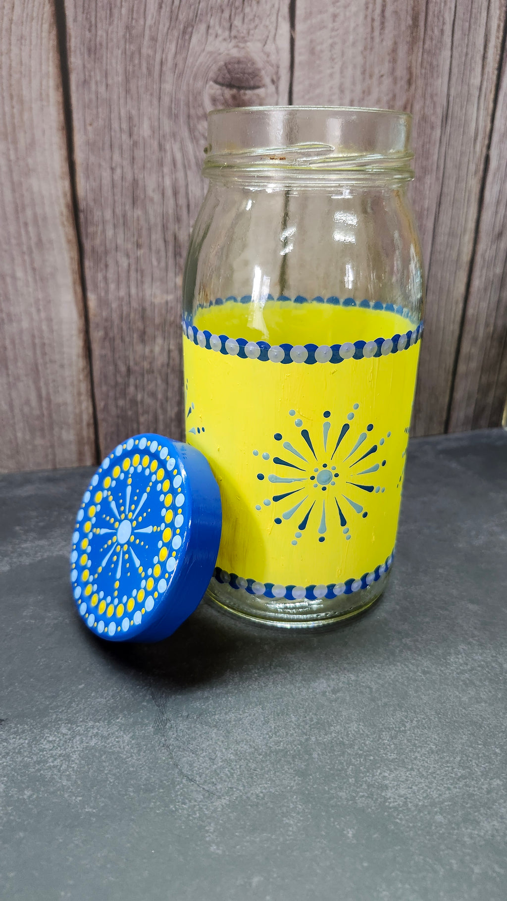 Hand Painted Yellow Jar