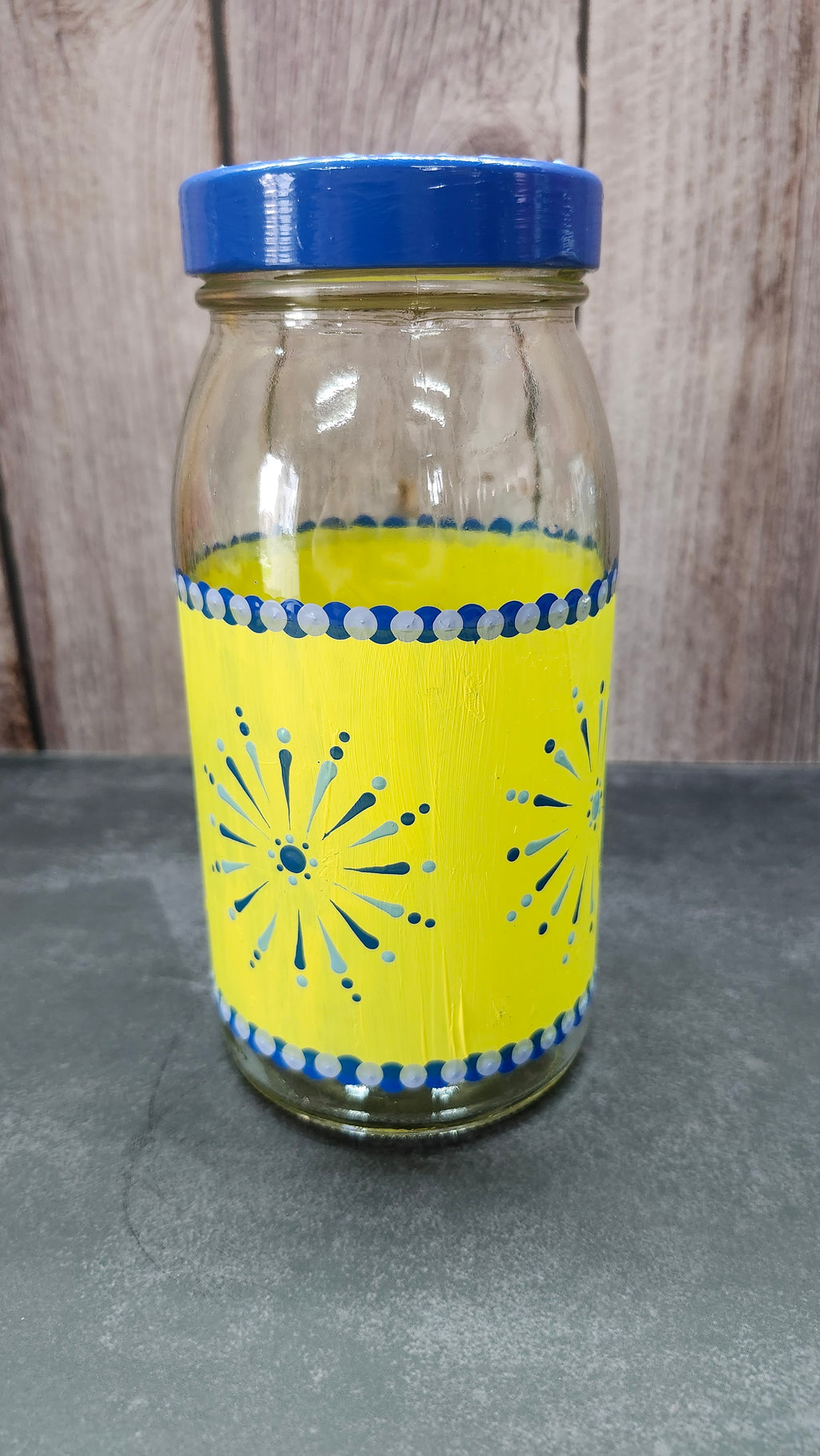 Hand Painted Yellow Jar