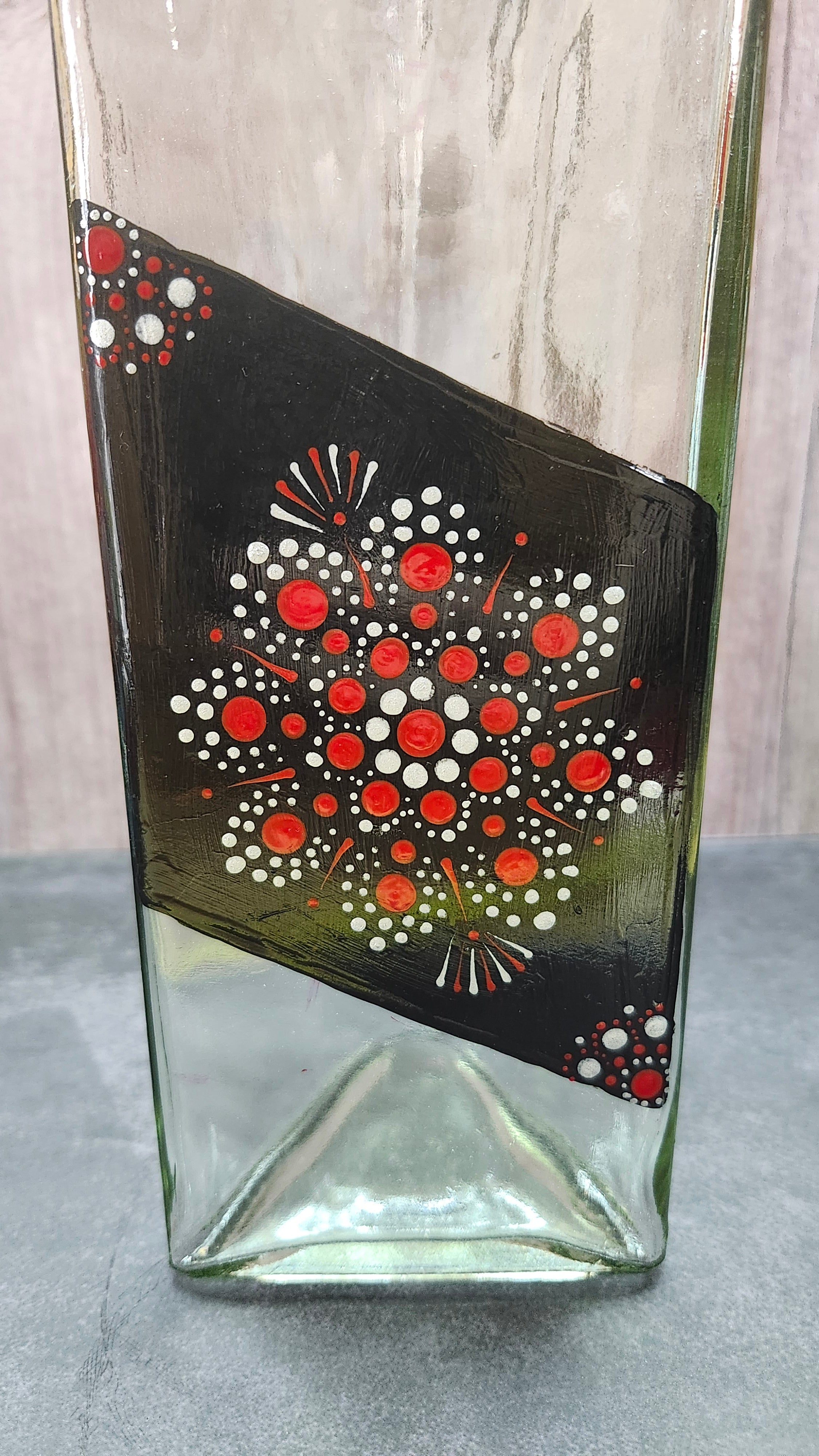 Hand Painted Triangle Vase