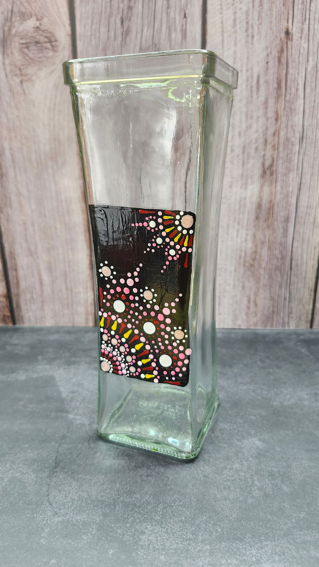 Hand Painted Square Vase