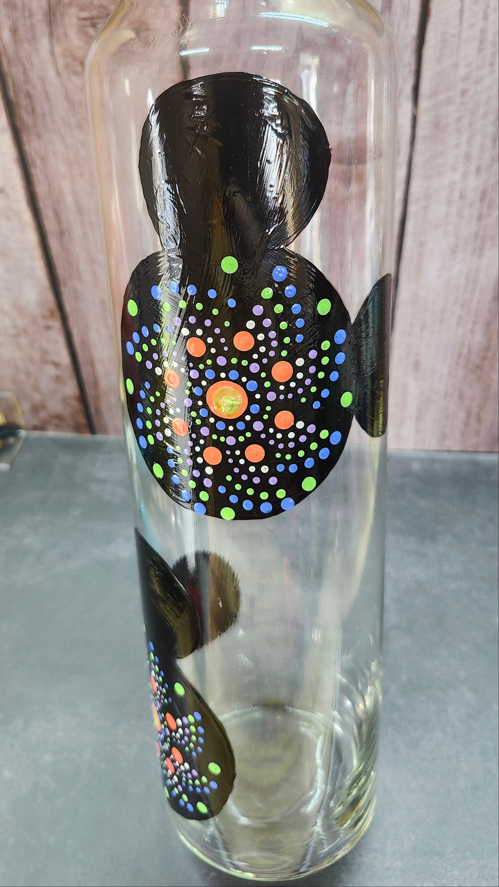Hand Painted Tall Jar with Mickey Mouse Details