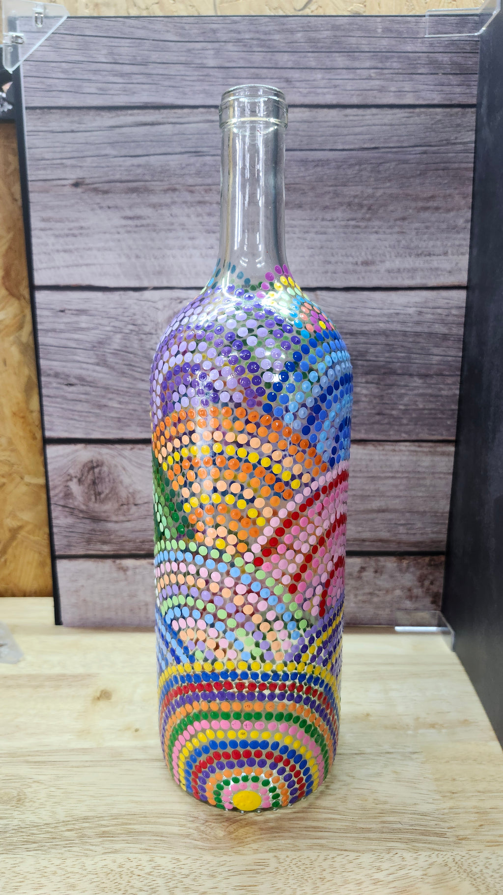 Hand Painted Dot Art Bottle