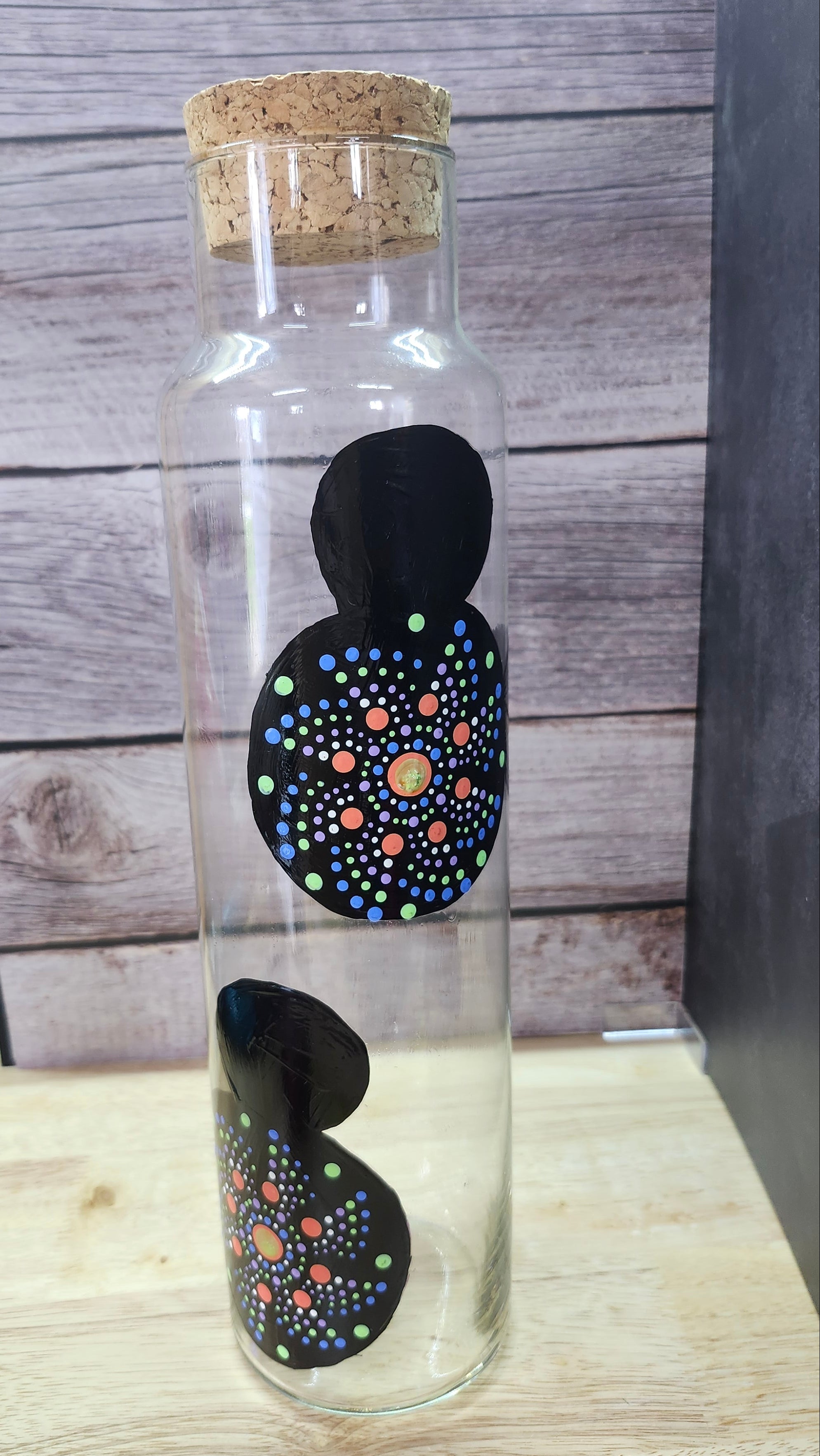 Hand Painted Tall Jar with Mickey Mouse Details