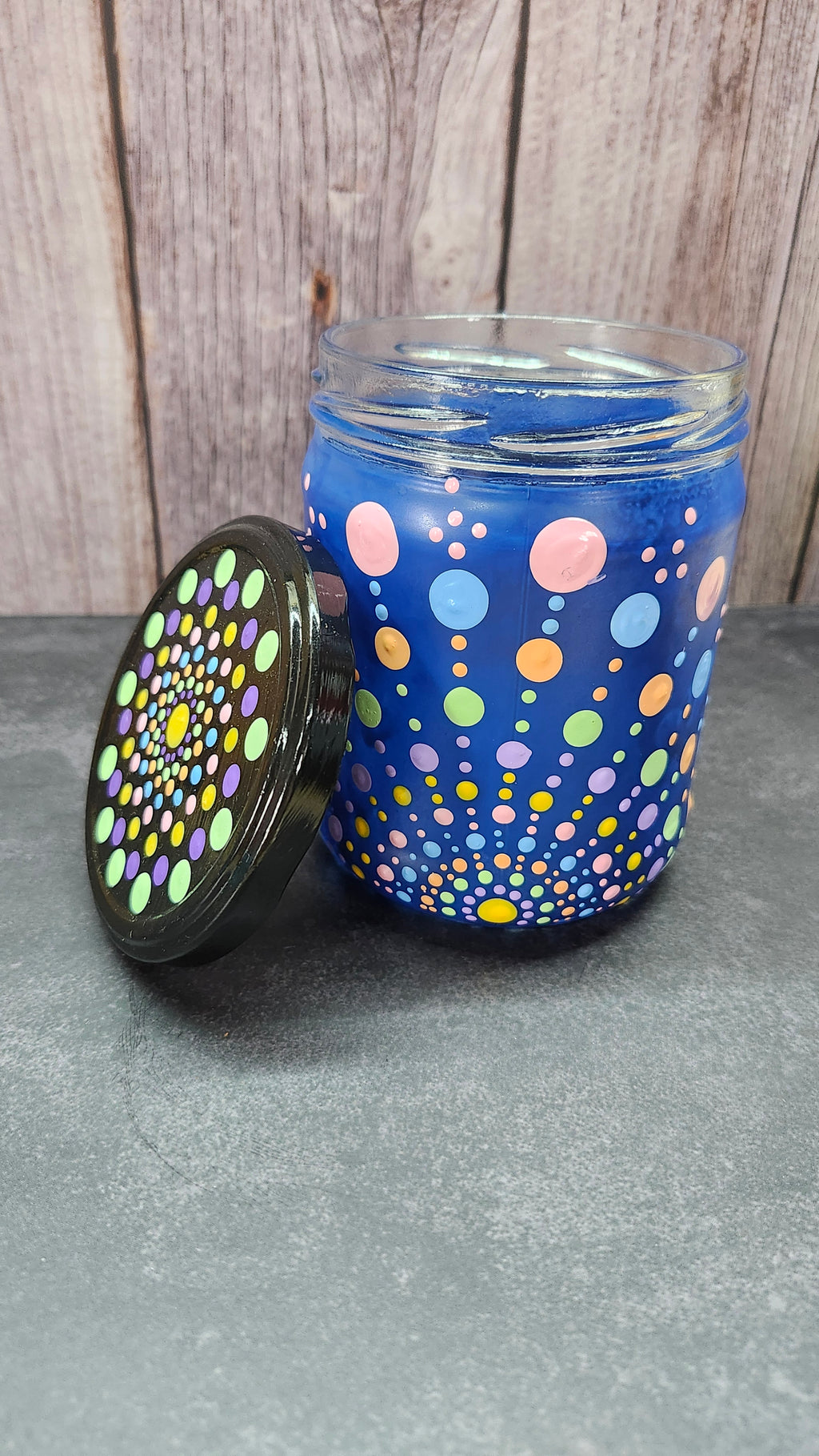 Hand Painted Blue Jar