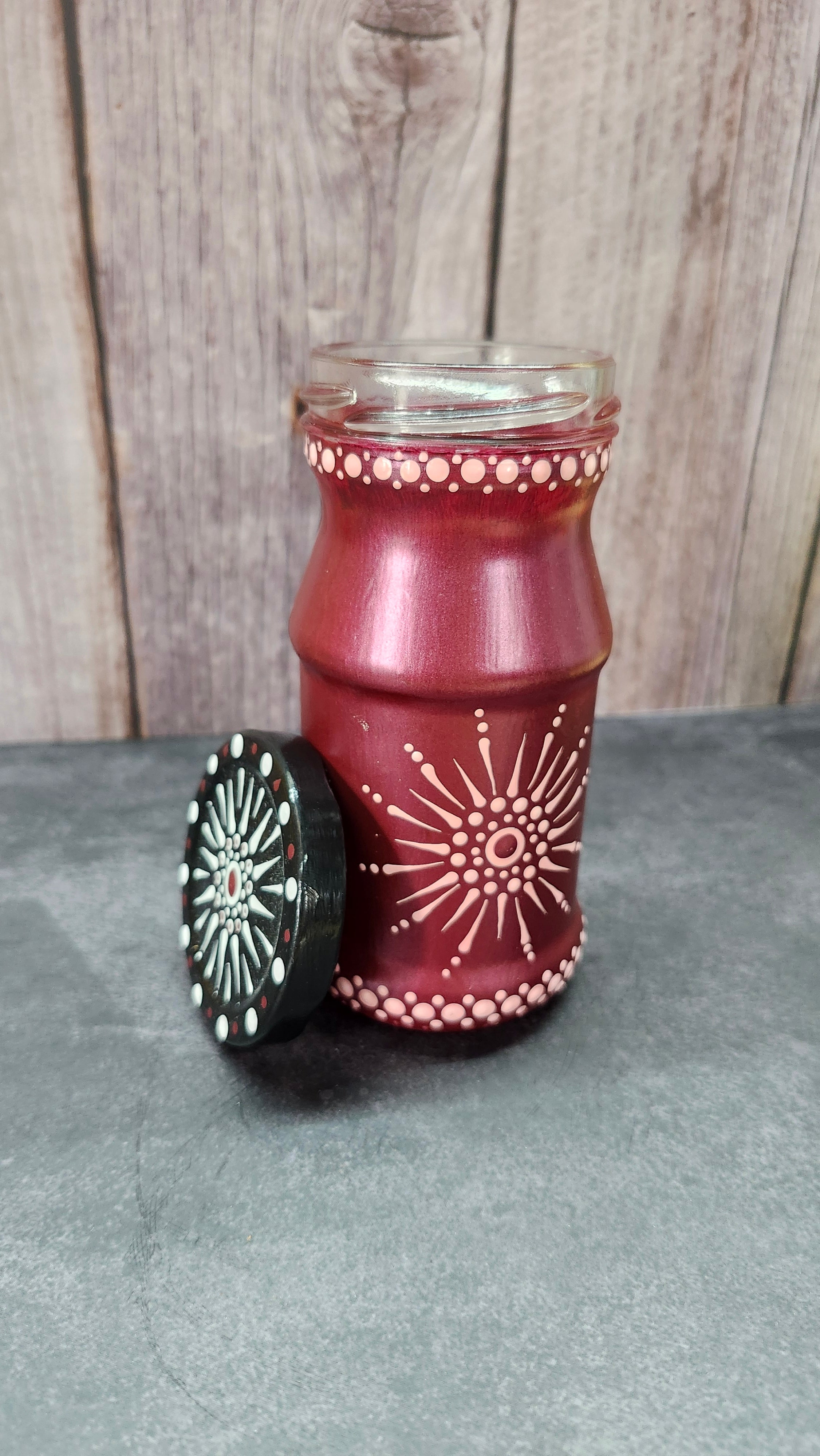 Hand Painted Pink Jar