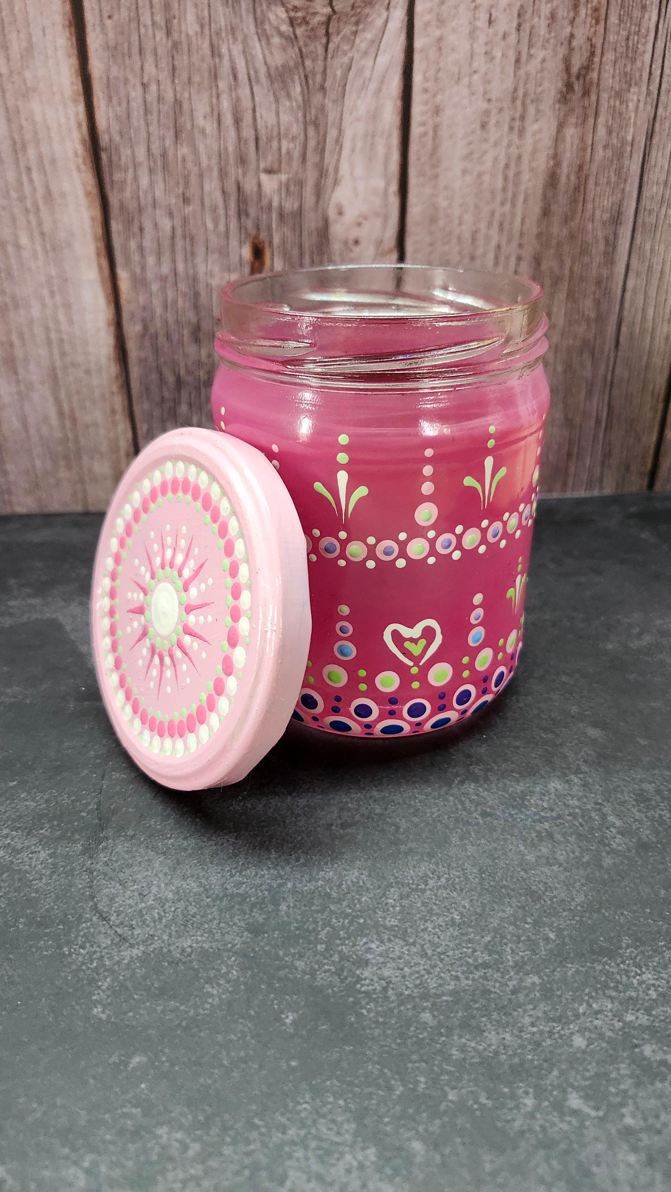 Hand Painted Light Pink Jar