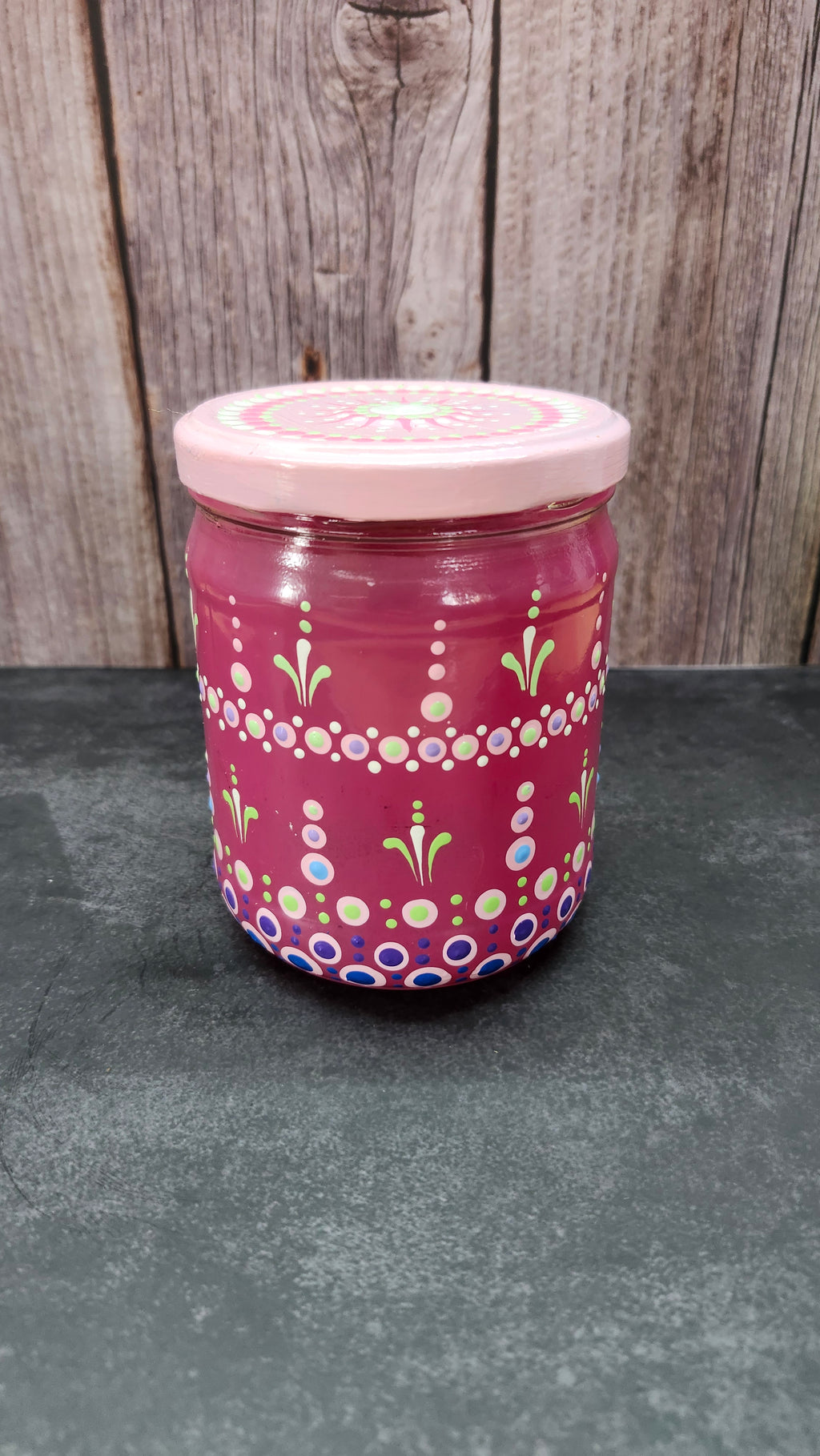 Hand Painted Light Pink Jar