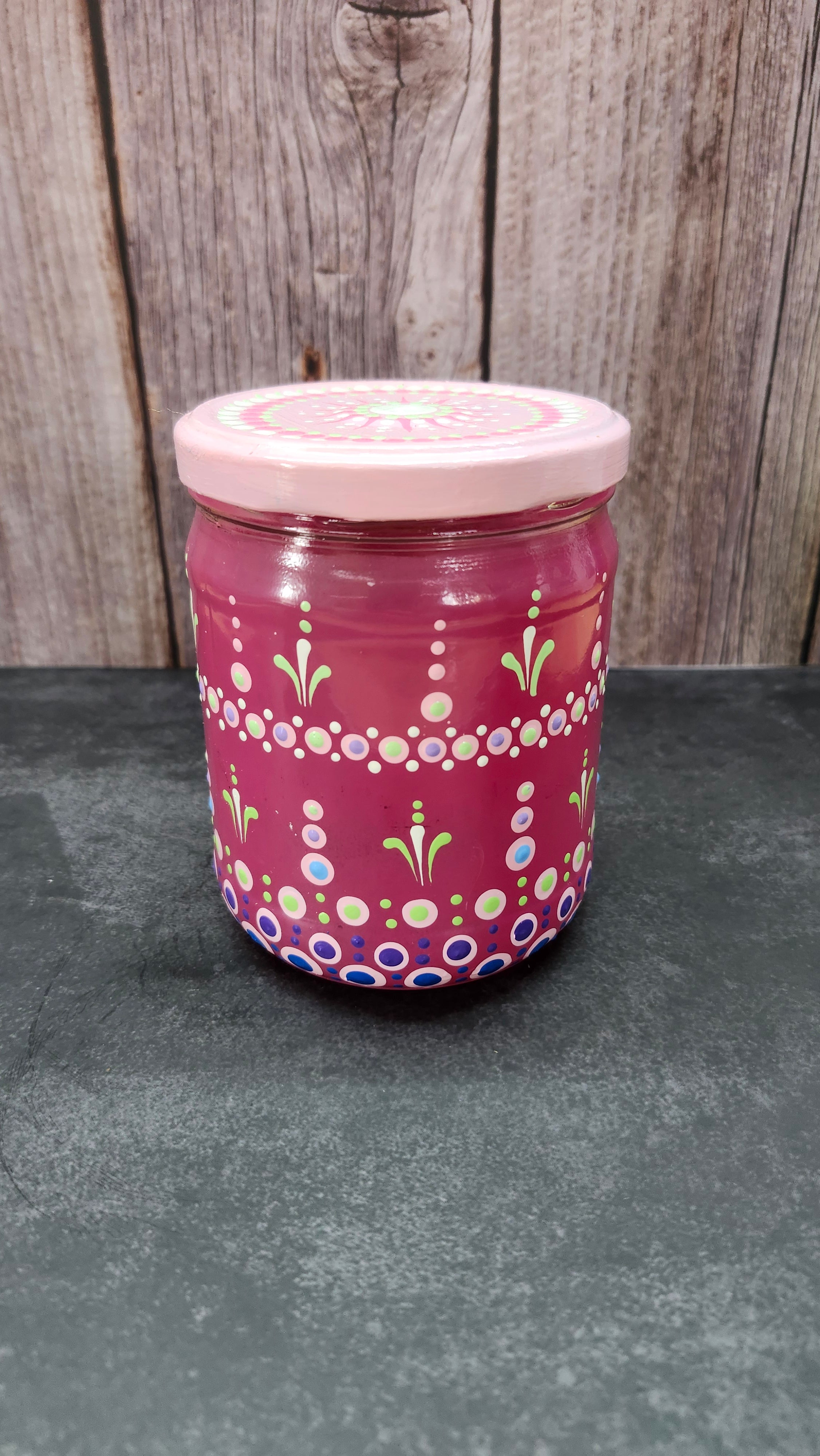 Hand Painted Light Pink Jar