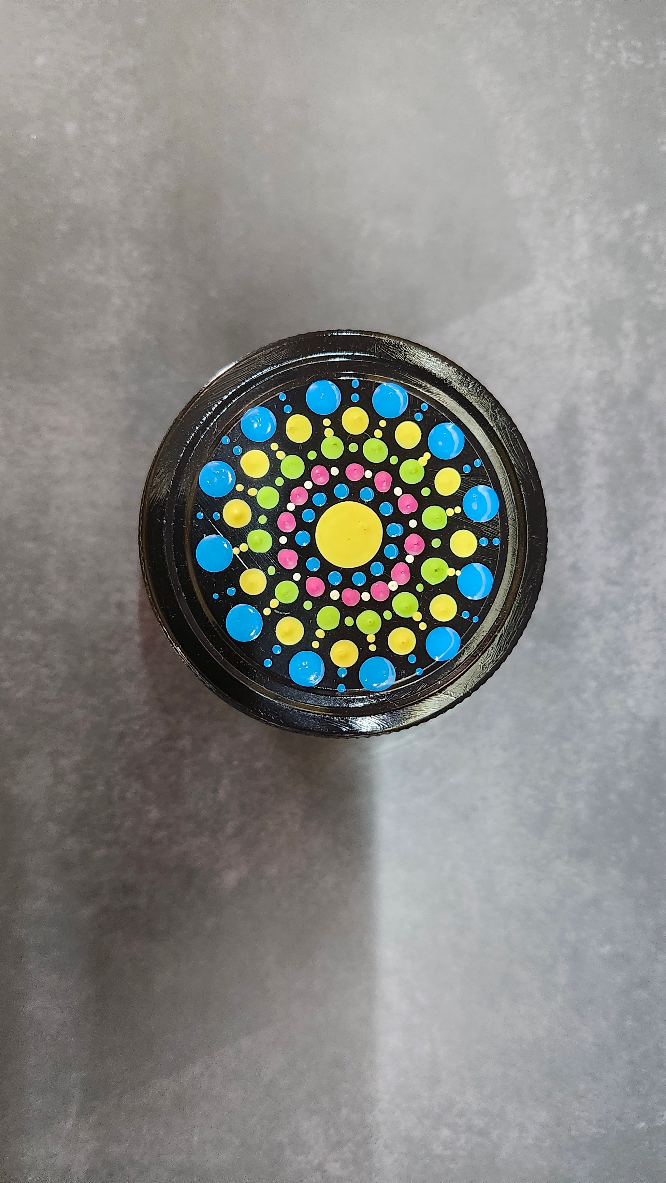 Hand Painted Black Jar