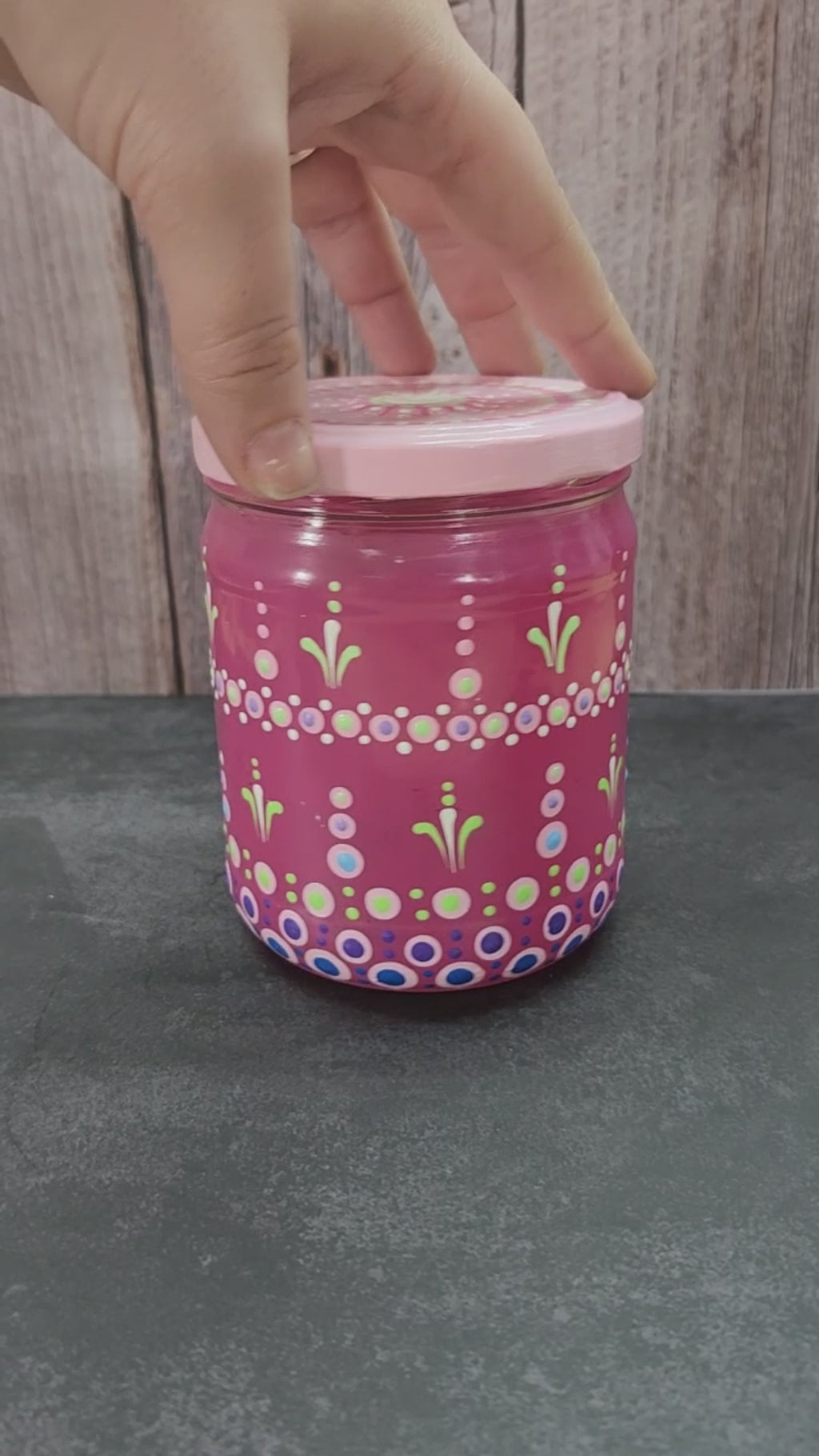 Hand Painted Light Pink Jar