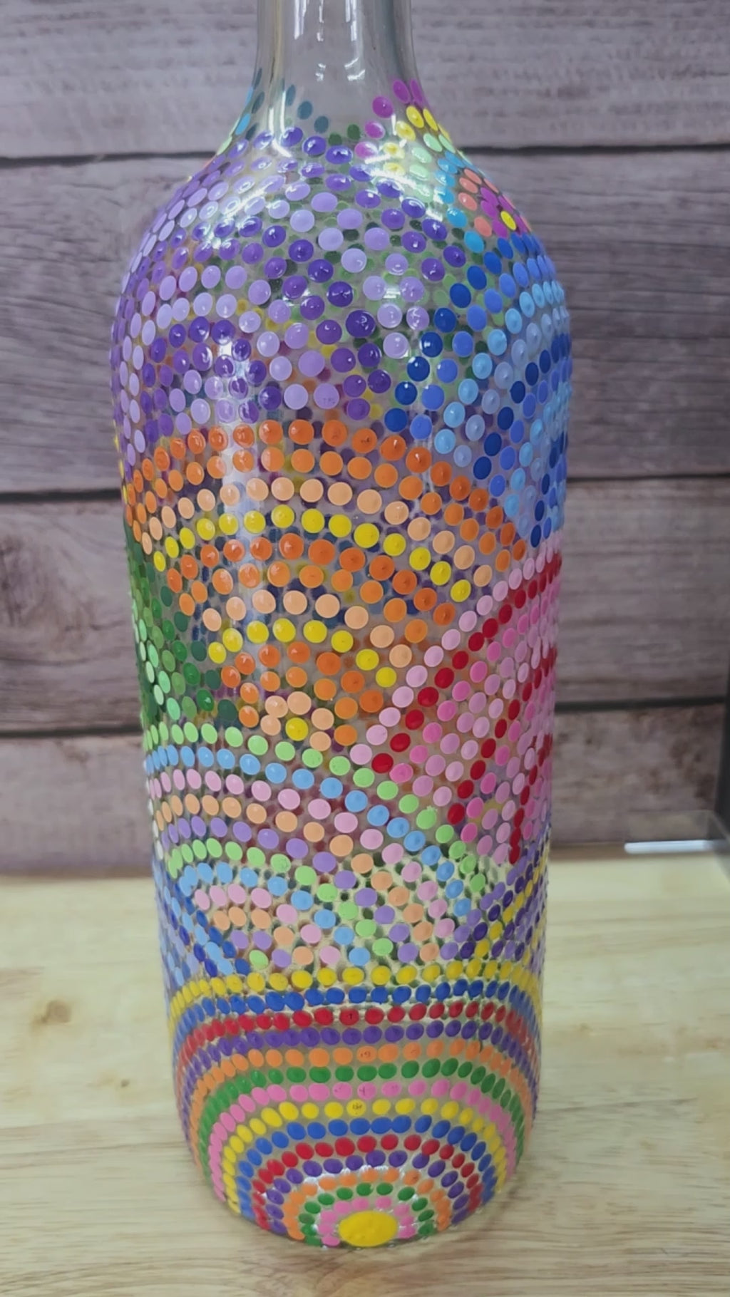 Hand Painted Dot Art Bottle