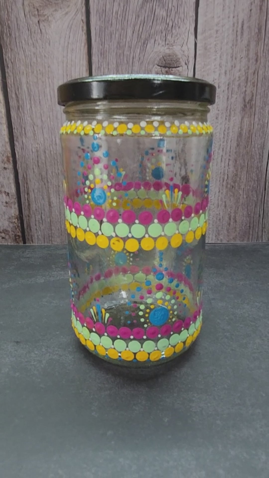 Hand Painted Reclaimed Jar