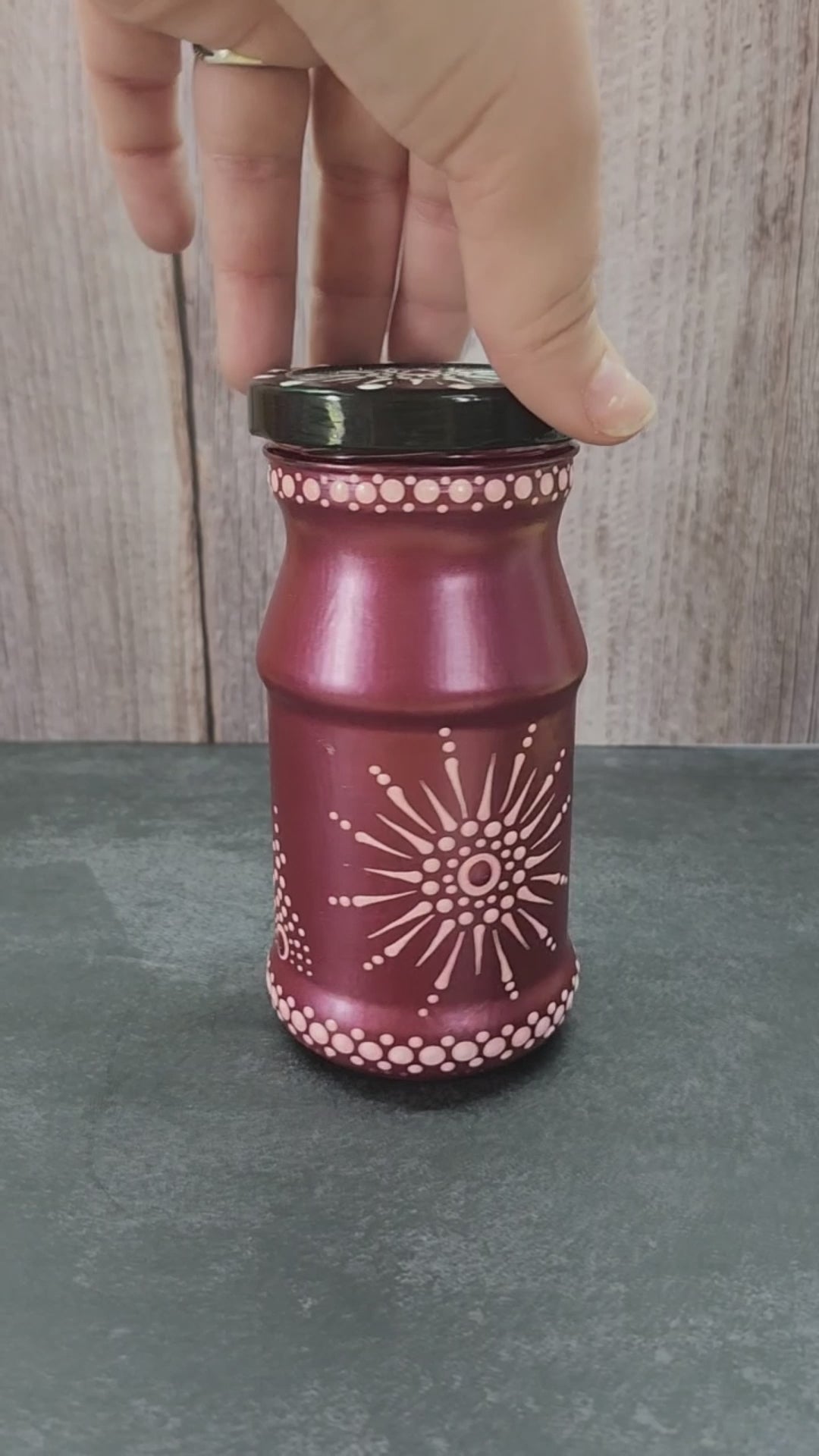 Hand Painted Pink Jar